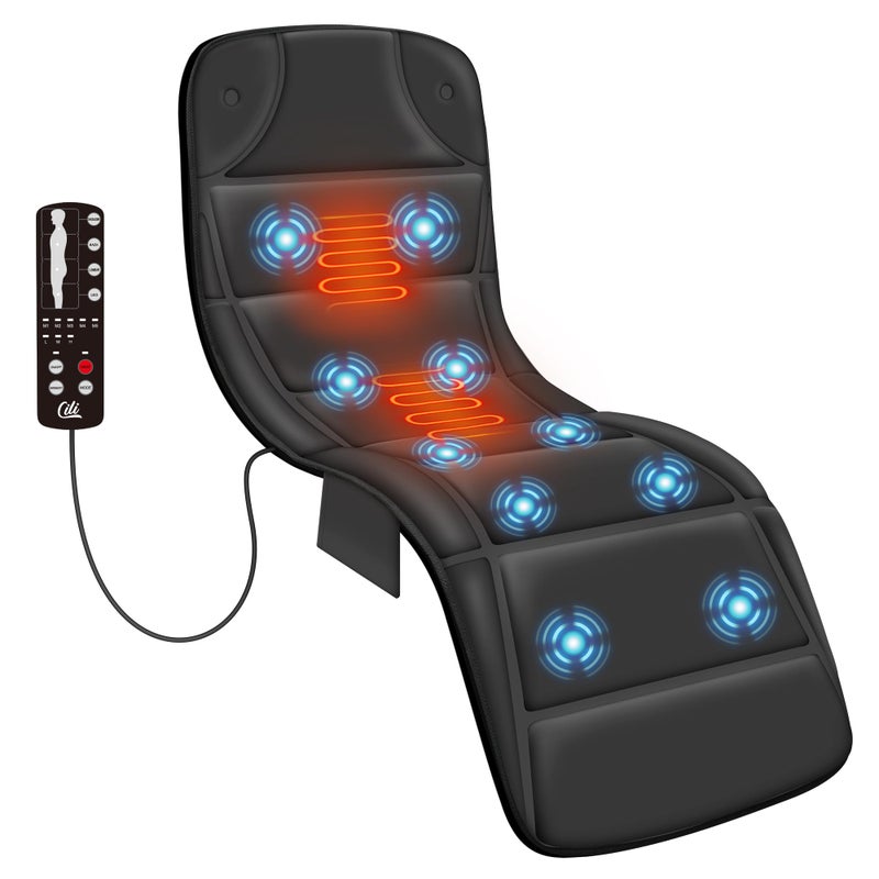 CILI Massage Mat Full Body,Massager Chair Pad,10 Vibration Motors & 5 Massage Modes,Back Massager for Bed,Massage Mattress Pad for Back,Heating Pad with Auto Shut Off - Image 1