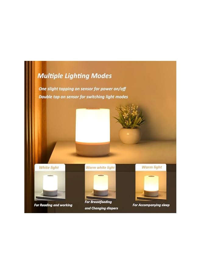 The Bros Dimmiable Children Night Light,Baby Nursing Bedside Table Light,Rechargeable LED Lamp for Kids'room Bedroom,Remote Control and Touch Control Wireless Lamp with Timers and Eye Caring Light for Camp - Image 5