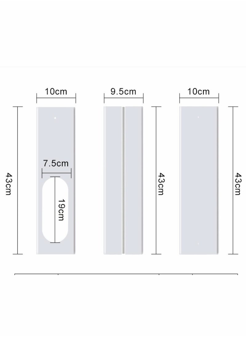 Excefore Portable Air Conditioning Window Kit with Coupler Adjustable Window Seal AC Window Seal for AC Units, Sliding AC Exhaust Pipe Kit for 5" Diameter Duct Universal  - Image 2