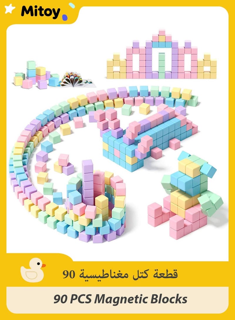 Mitoy 90 PCS Magnetic Blocks Building Cubes for Toddlers, Classroom Must Haves Creative Learning Kids Gifts, Magnet Toys for Boys and Girls Ages 3 4 5 6 - Image 1