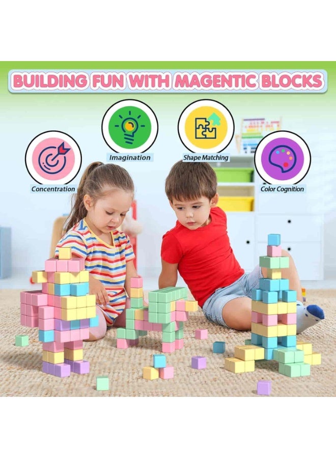 Mitoy 90 PCS Magnetic Blocks Building Cubes for Toddlers, Classroom Must Haves Creative Learning Kids Gifts, Magnet Toys for Boys and Girls Ages 3 4 5 6 - Image 3