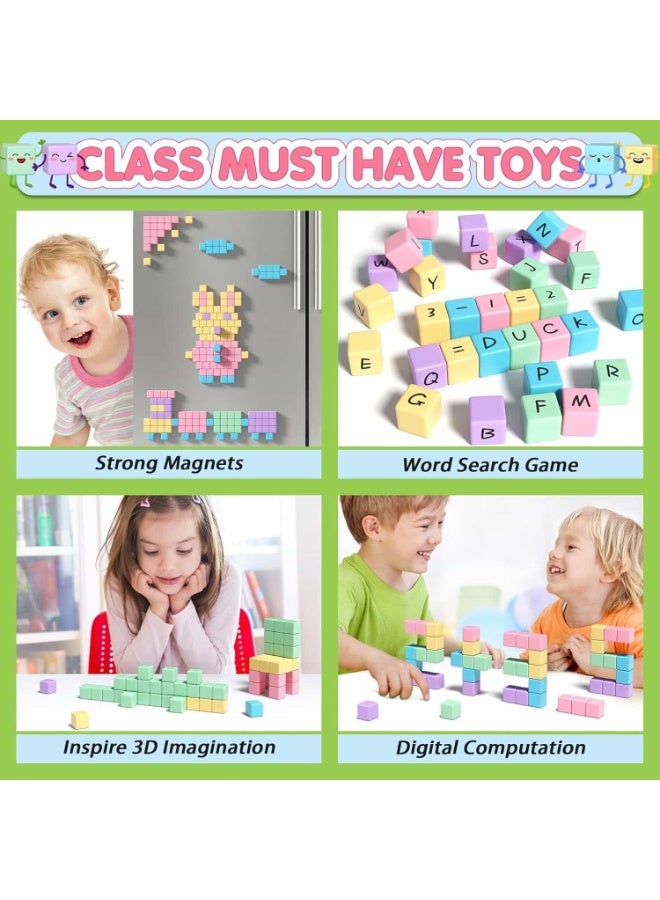 Mitoy 90 PCS Magnetic Blocks Building Cubes for Toddlers, Classroom Must Haves Creative Learning Kids Gifts, Magnet Toys for Boys and Girls Ages 3 4 5 6 - Image 4