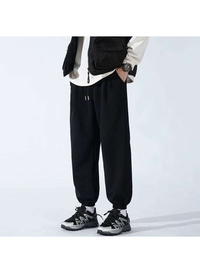 Homlean Solid Color Casual Pants For Men, Autumn Loose Comfortable Trendy Versatile Heightening Joggers, An14 White Gray 4XL - Image 2