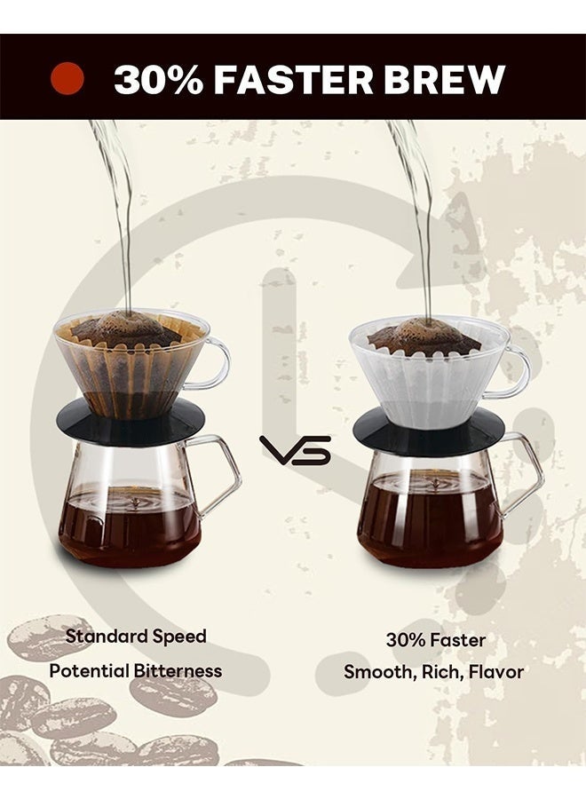 100 قطعة 4.5x5.5 سم فلتر قهوة ورقي على شكل وعاء فلتر قهوة بالتنقيط حجم صغير قابل للتصرف أبيض غير مبيض سلة بديلة فلاتر قهوة ورقية للاستخدام المنزلي والتجاري صانعات القهوة بالتنقيط - Image 4