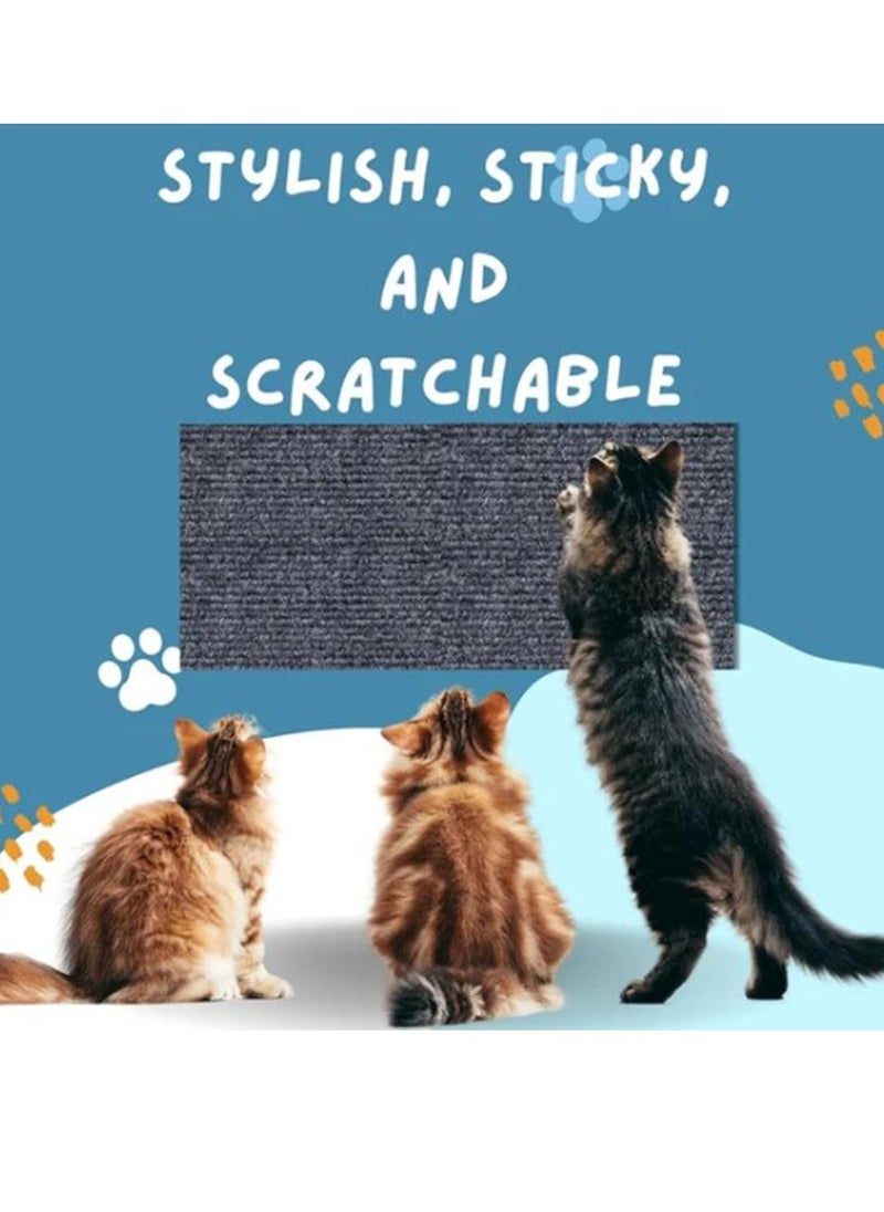Generic 1pc Cat Scratching Mat, Cat Scratching Board, DIY Climbing Cat Scratcher, Cat Scratching Mat Self-Adhesive for Furniture Protector, Wall, Couch (Gray, 30 * 100cm)  - Image 3