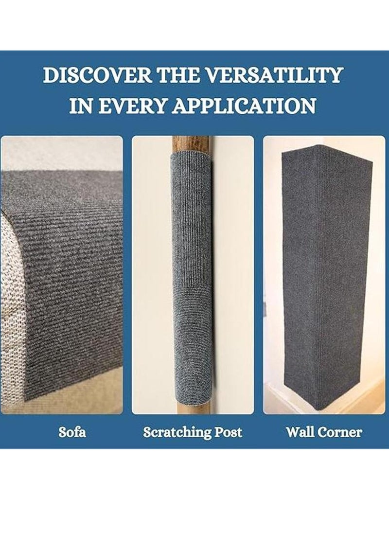Generic 1pc Cat Scratching Mat, Cat Scratching Board, DIY Climbing Cat Scratcher, Cat Scratching Mat Self-Adhesive for Furniture Protector, Wall, Couch (Gray, 30 * 100cm)  - Image 2