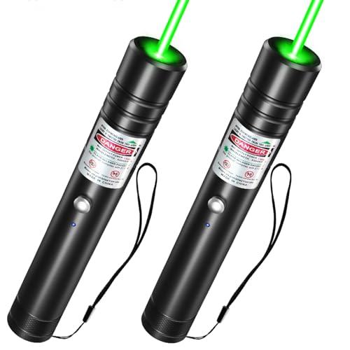 MIPREZT Rechargeable Green Laser Pointer High Power High Power Green Beam Light Long Distance Range For TV/LED/LCD Screens Tactical Flashlights Presentation Office/Outdoors/Astronomic/Construction [007] (2) - Image 1