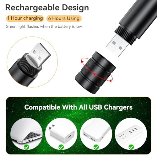 MIPREZT Rechargeable Green Laser Pointer High Power High Power Green Beam Light Long Distance Range For TV/LED/LCD Screens Tactical Flashlights Presentation Office/Outdoors/Astronomic/Construction [007] (2) - Image 3