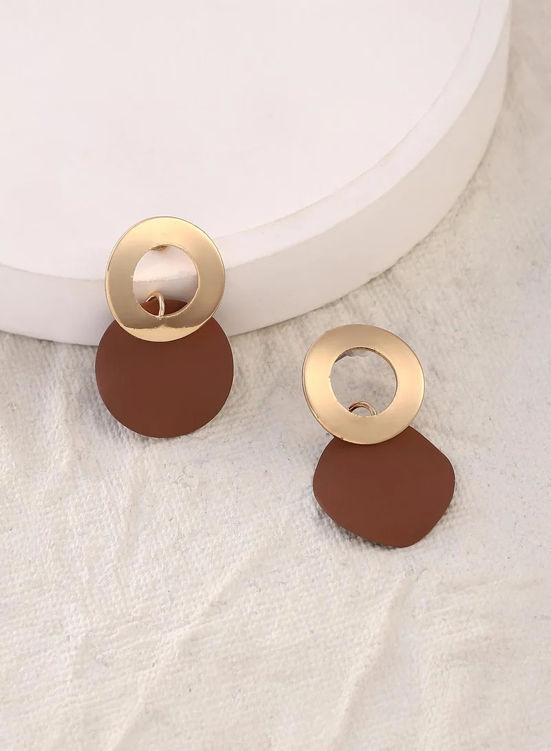 سوهي أقراط دائرية للنساء بلون بني موكا