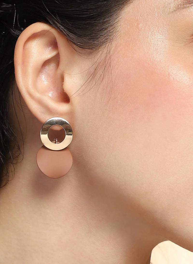 سوهي أقراط دائرية للنساء بلون بني موكا