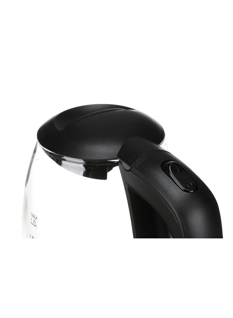 Electric Glass Kettle – 1.7L Capacity, Black Color, Stylish & Fast Boiling