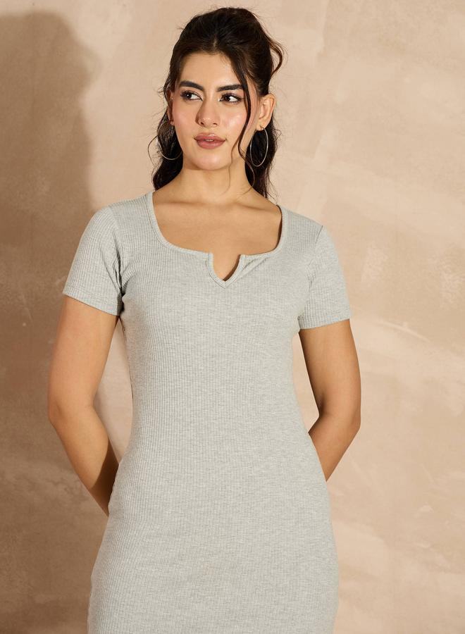 SASSAFRAS Ribbed Midi Dress  - Image 4
