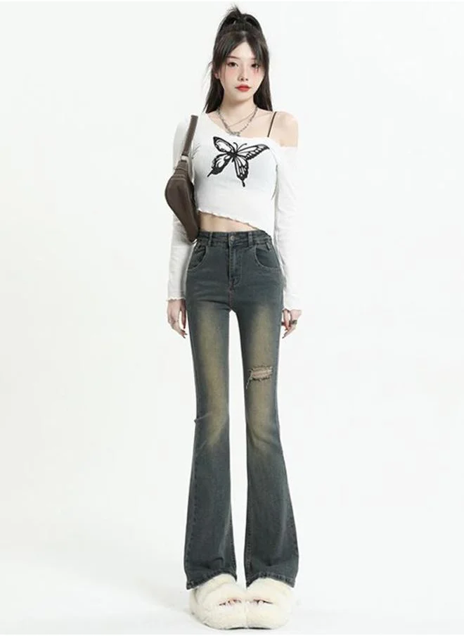 YUNIQEE Blue Cotton Slim Fit High-Rise Jeans
