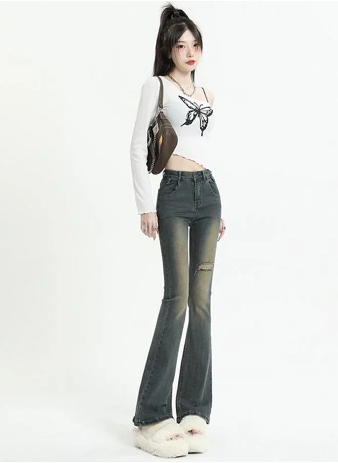 YUNIQEE Blue Cotton Slim Fit High-Rise Jeans