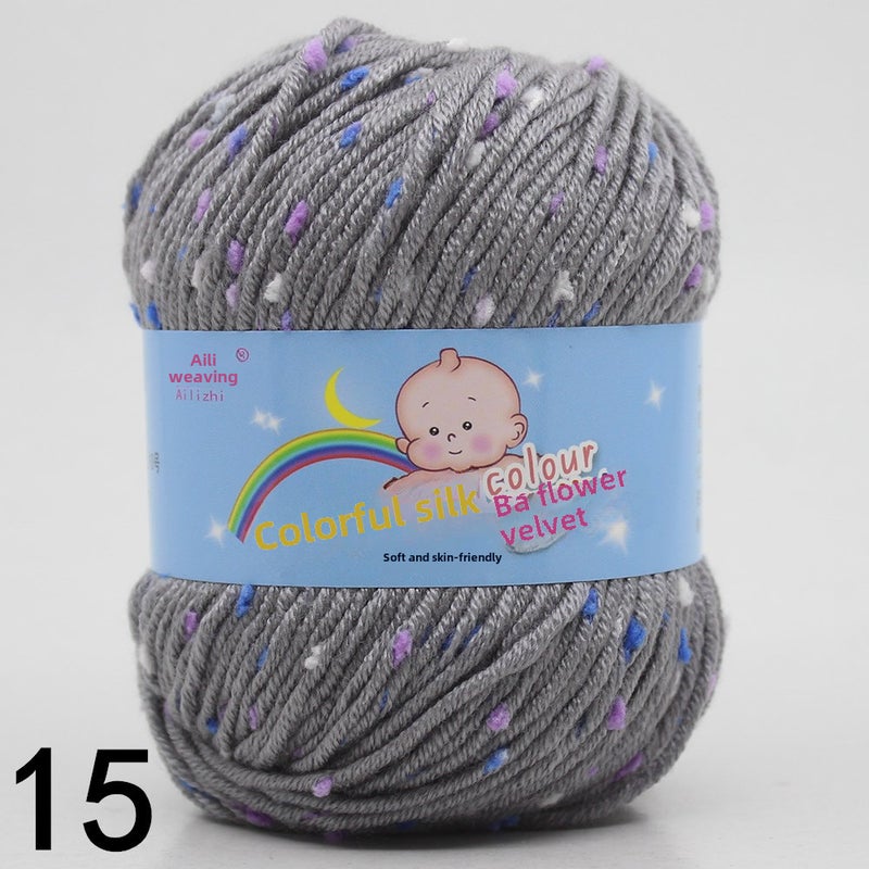 Multicolor Chunky Hand-Knit Yarn for DIY Sweaters 15 gray color dot A 