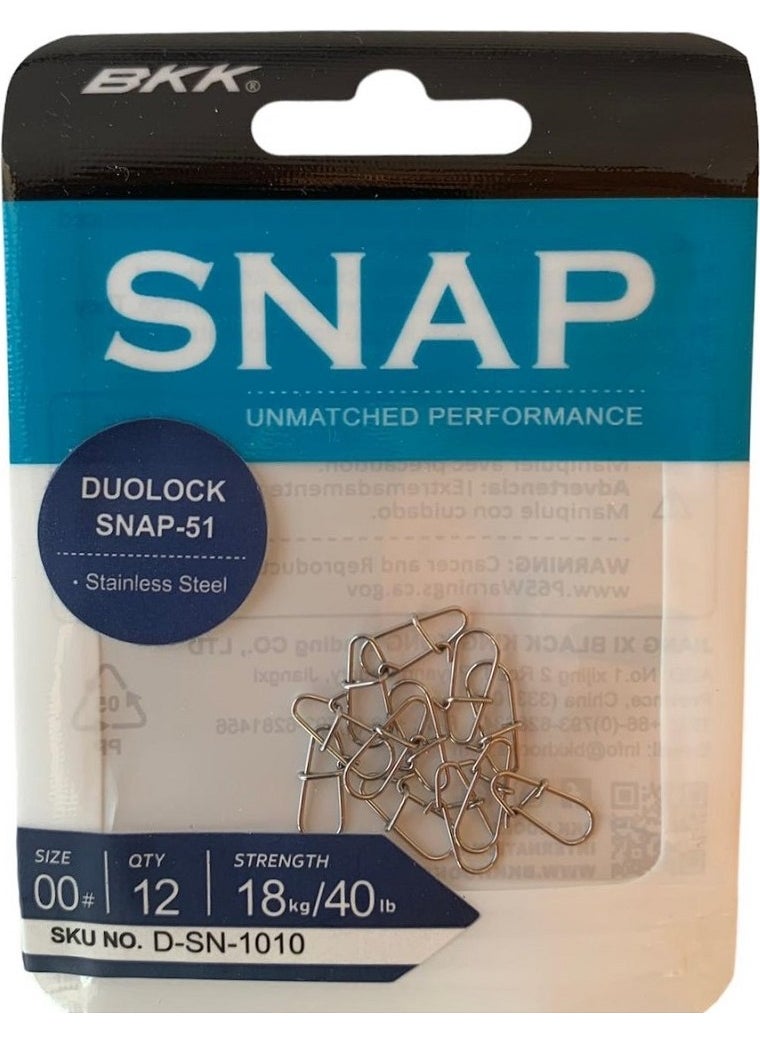 BKK - Duolock Snap-51 Clip No:00 (Pack of 12) - Image 1