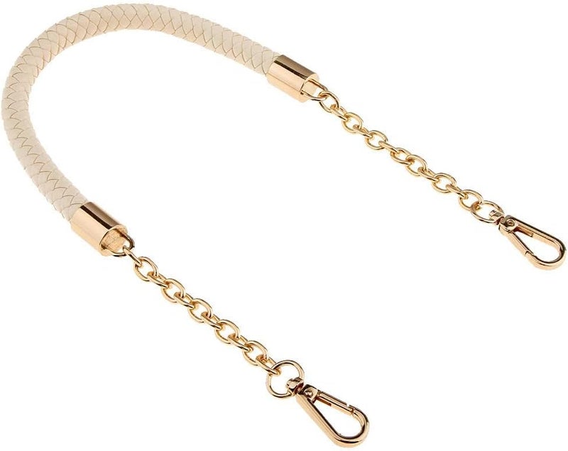 klarako Braided Leather Strap Handbag Clutch Crossbody Bag, Purse Handle Replacement 60cm, Beige, 60cm - Image 1