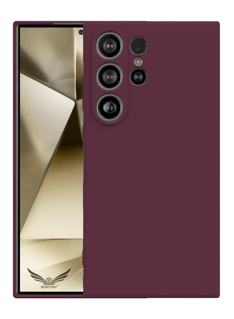 بورتوني غطاء حماية من السيليكون السائل لهاتف سامسونج S23 Ultra، غطاء رفيع وناعم ومرن لهاتف Galaxy S23 Ultra مع بطانة داخلية من الألياف الدقيقة لهاتف Samsung Galaxy S23 Ultra