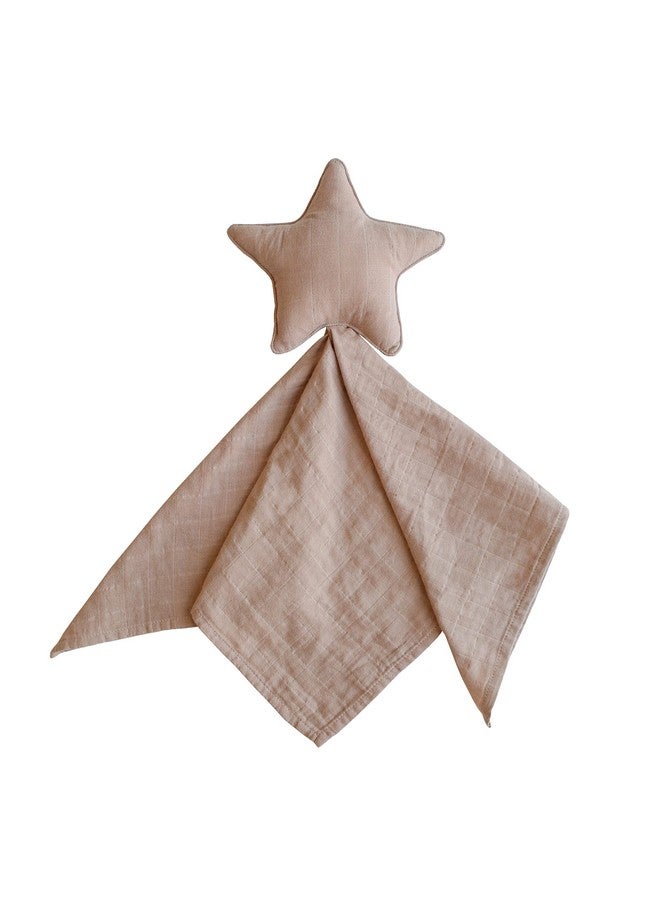 mushie Star Security Blanket | Baby Lovey | 100% Organic Muslin Cotton (Natural) - Image 1