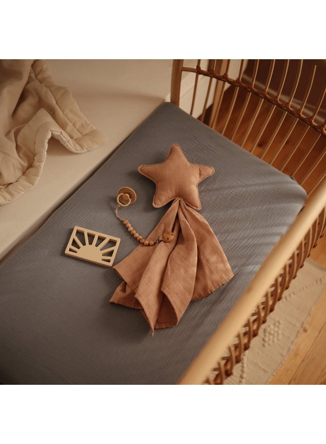 mushie Star Security Blanket | Baby Lovey | 100% Organic Muslin Cotton (Natural) - Image 4