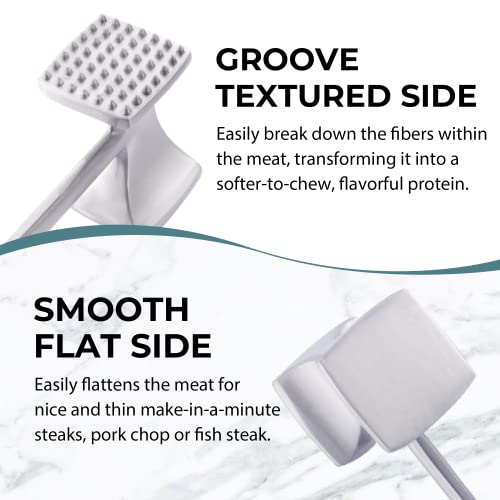 KITEXPERT Meat Tenderizer Hammer with Comfortable-Grip Handle, Dual-side Mallet for Kitchen, Heavy Duty Pounder For Tenderizing Steak, Beef and Fish - Image 3