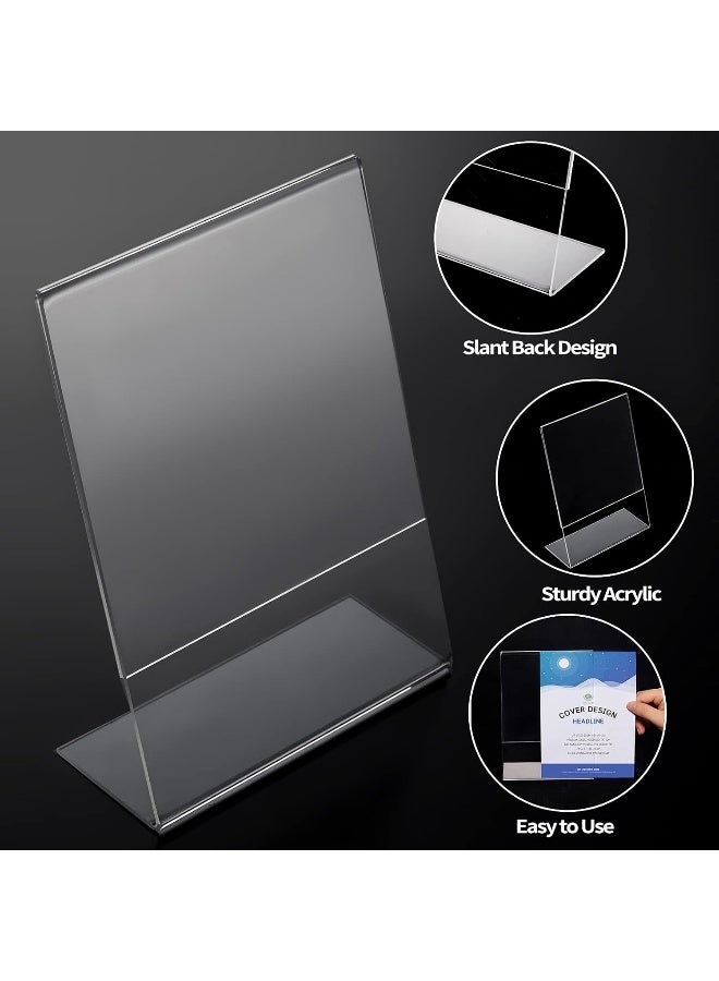 TPGP 24 Pack Acrylic Sign Holder Slant Back Sign Holder Stand Plastic Paper Holder Clear Display Stand Table Top Sign Holders For Office Home Store Restaurant (5 X 7 Inch) - Image 4