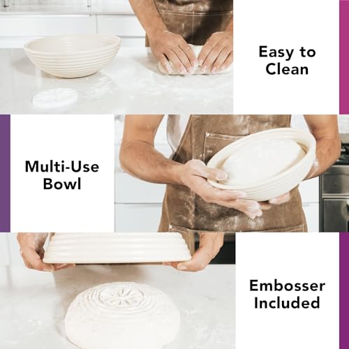 Talisman Designs Decorating Embosser | 9-Inch Warmer Basket | Dough Proofing, Box Bowls | Create, Perfect Crust & Shaped Bread Loaves - Image 4