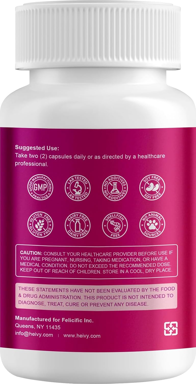 Heivy Potassium Supplement 510 mg Potassium Bicarbonate Supports Electrolyte Balance Muscle Function  Heart Health Gluten Free NonGMO 120 Vegetarian Capsules - Image 3