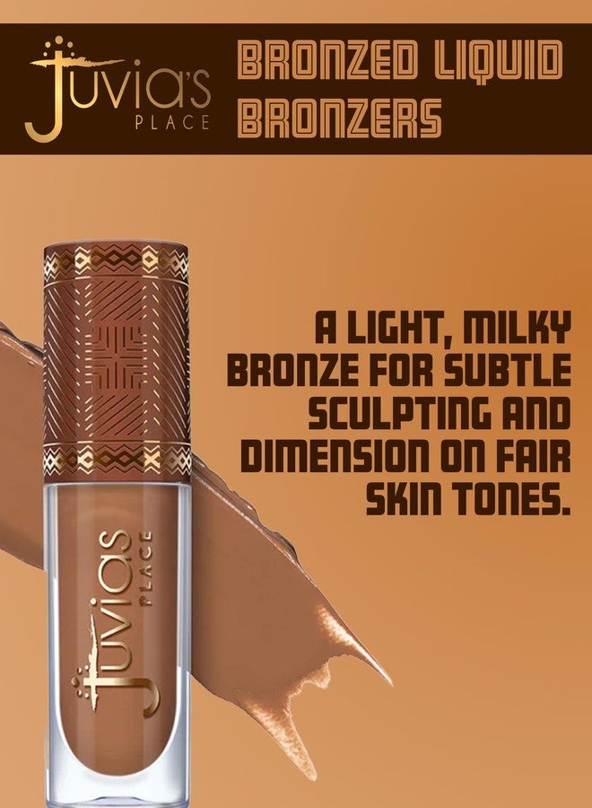 Juvia's Place Juvia’s Place Bronzed Liquid Bronzer - Warm Pecan - Liquid Bronzer for Face w/Silky Blendable Texture - Buildable Coverage for Natural Contour & Dimension - Easy-to-Blend Patch-Proof Formula - Image 2