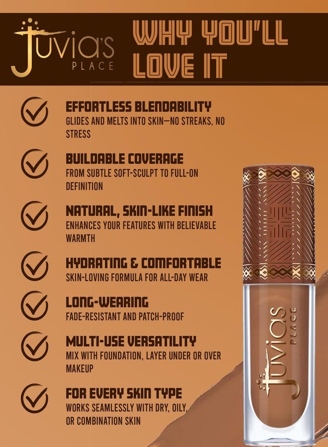 Juvia's Place Juvia’s Place Bronzed Liquid Bronzer - Warm Pecan - Liquid Bronzer for Face w/Silky Blendable Texture - Buildable Coverage for Natural Contour & Dimension - Easy-to-Blend Patch-Proof Formula - Image 4