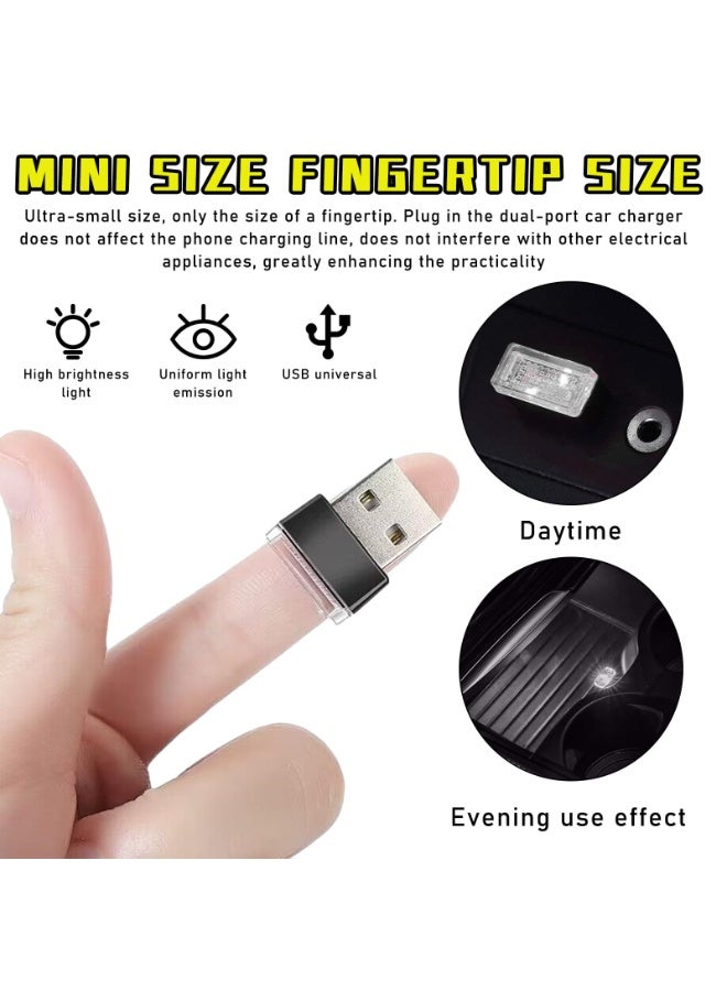 ٦ مصابيح LED داخلية للسيارة تعمل بمنفذ USB، إضاءة ليلية ديكورية تعمل بمنفذ USB، طقم إضاءة محيطية محمول للسيارة، ملحقات داخلية عالمية لمعظم السيارات (٦ ألوان) - Image 5