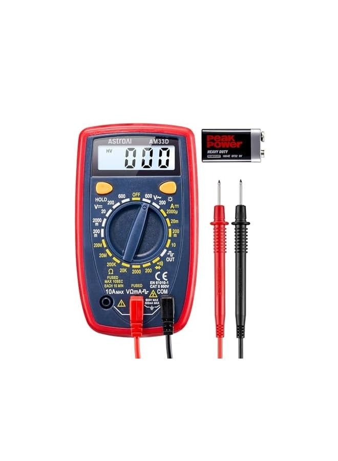 erorex Digital Multimeter Voltmeter Ohmmeter Ammeter Multi Tester Meter with Backlit LCD Electronic Test Meter Measures Voltage, Current, Resistance; Tests Continuity, Diode  - Image 1