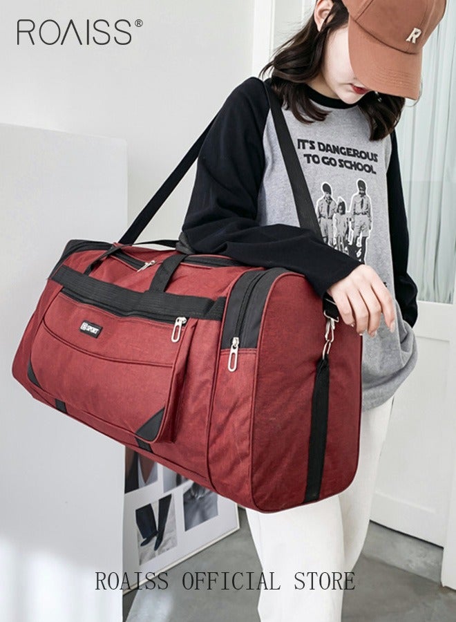 roaiss Large-Capacity Shoulder Bag Outdoor Sports Portable Clothing Storage Bag Can Be Folded for Short Trips - Image 1