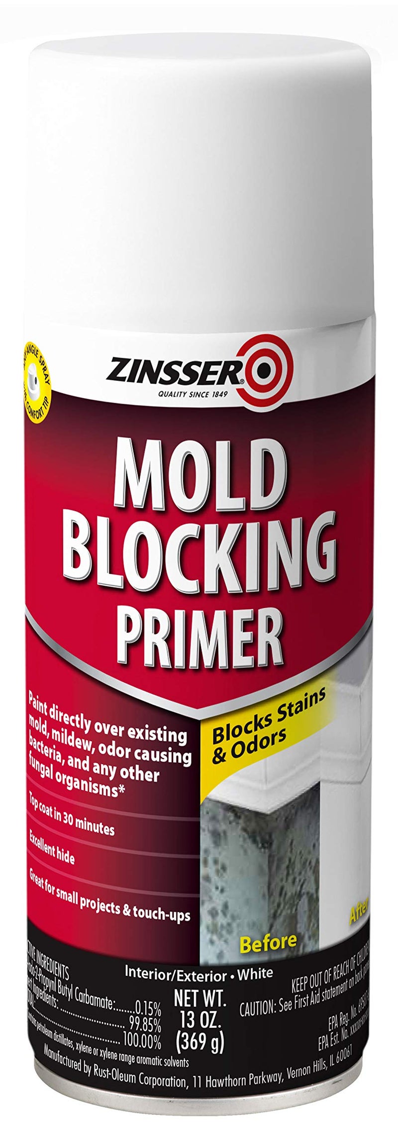 Zinsser Rust-Oleum Zinsser 287512 Molding Blocking Spray Primer, 13 oz, White - Image 5