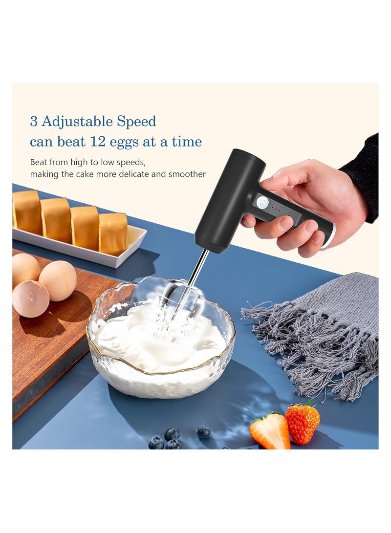 خلاط طعام كهربائي لاسلكي محمول بثلاث سرعات لخفق البيض وعجينة الكيك والكريمة وأدوات المطبخ - Image 2