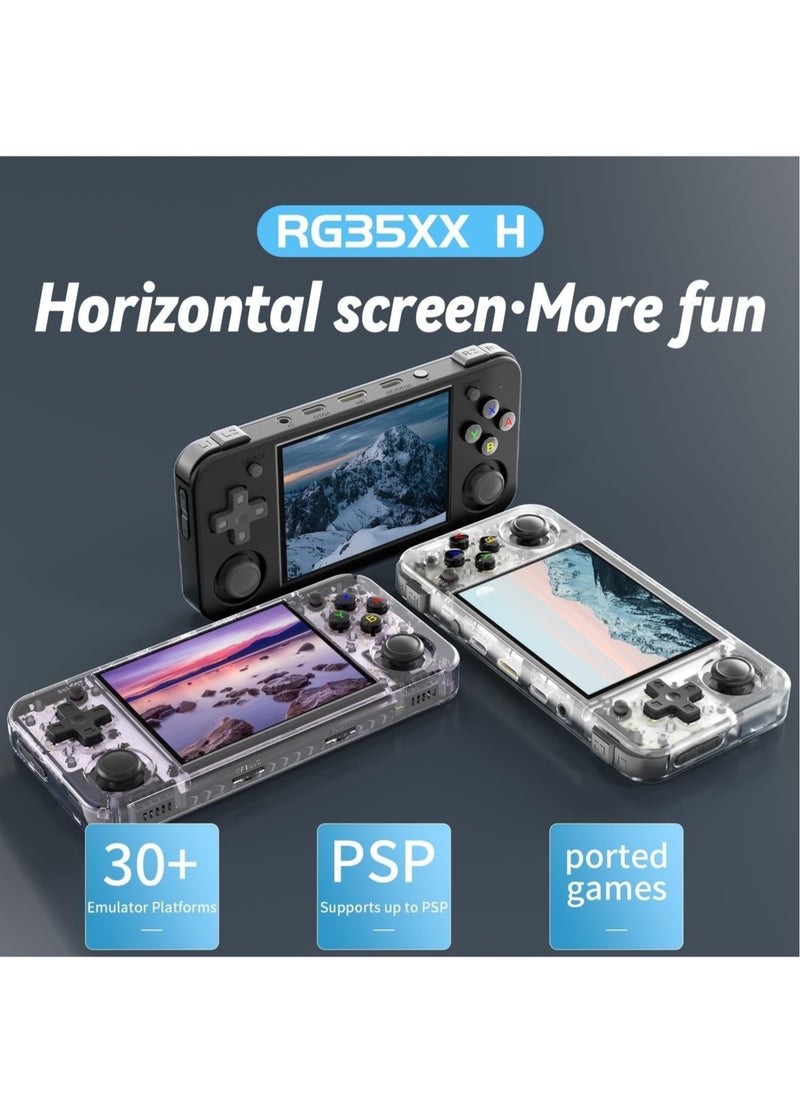 ANBERNIC  RG35XX H Retro Handheld Game Console, 3.5 Inch IPS Screen Linux System Built-in 64G TF Card 5528 Games Support HDMI TV Output 5G WiFi Bluetooth 4.2 (Black)  - Image 2