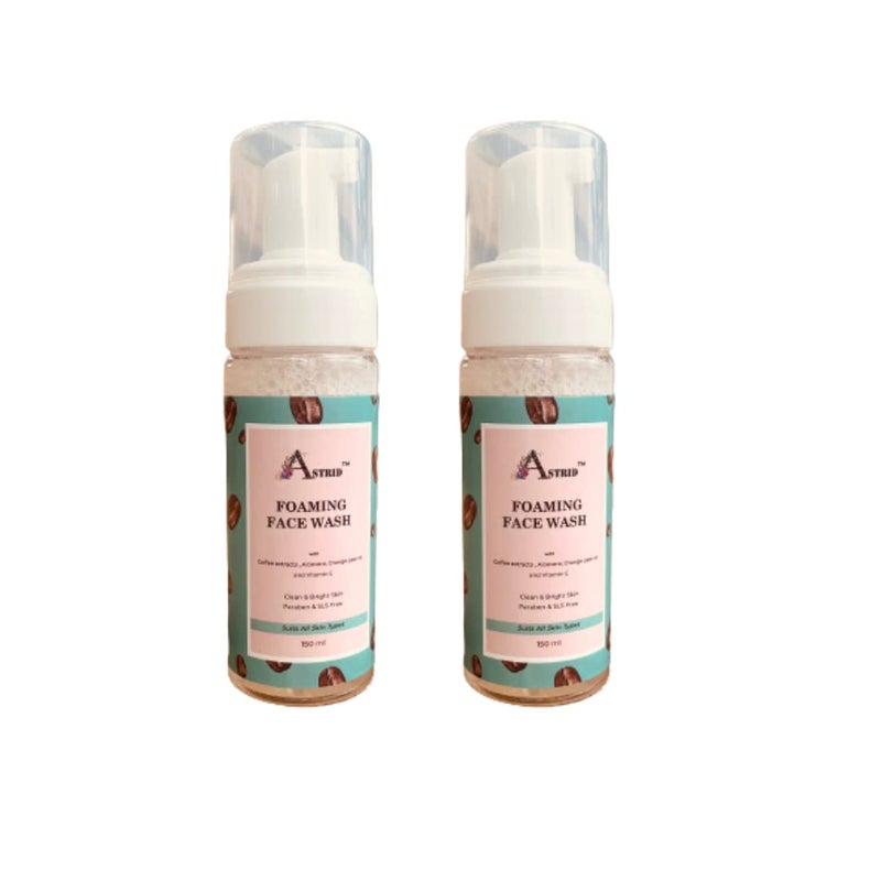 Astrid Coffee foaming Face Wash for all skin types Buy 1 get 1 Free Combo of two 150 ML 2 No Parabens Sulphate Silicones Color - Image 1