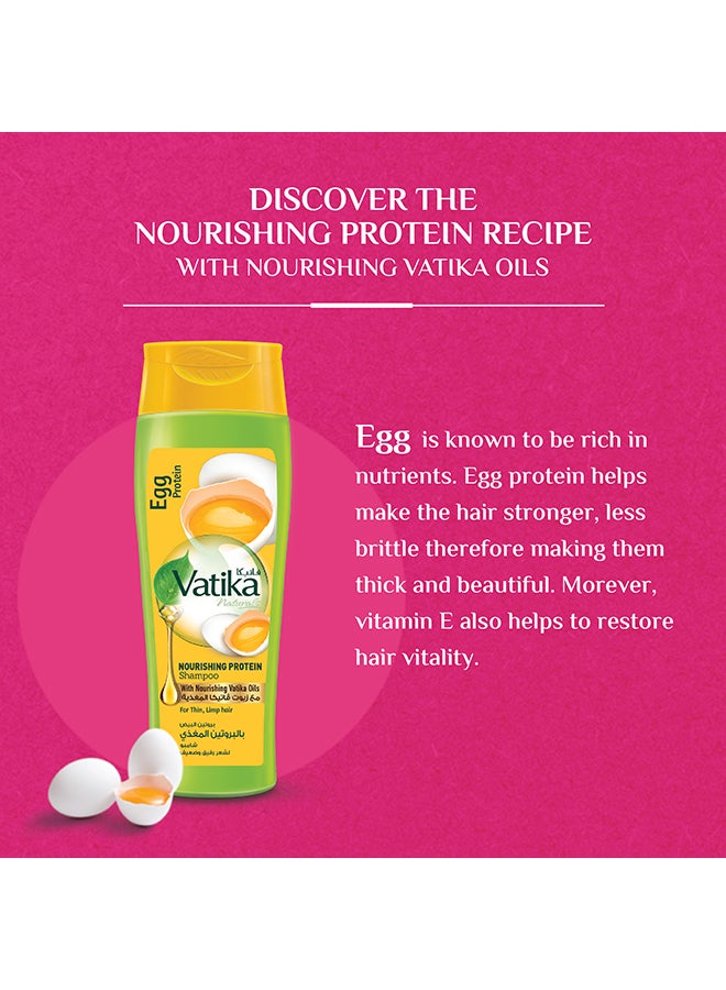 Vatika Naturals Egg Nourishing Protein Shampoo Pack of 2 x 400ml | Moisture Soft Hair | For Thin and Limp Hair - Image 4