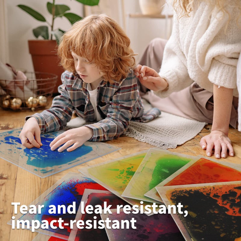 Art3d Liquid Fusion Activity Play Mat for Kids, Pack of 9 Tiles 12" X 12", Transparent Substrate - Image 4