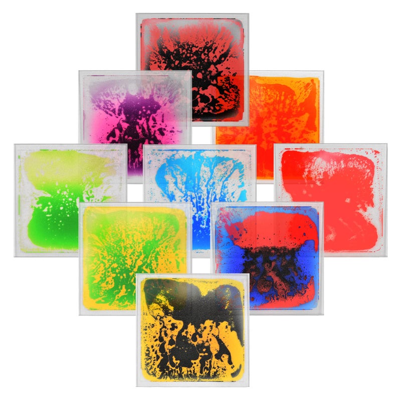 Art3d Liquid Fusion Activity Play Mat for Kids, Pack of 9 Tiles 12" X 12", Transparent Substrate - Image 1