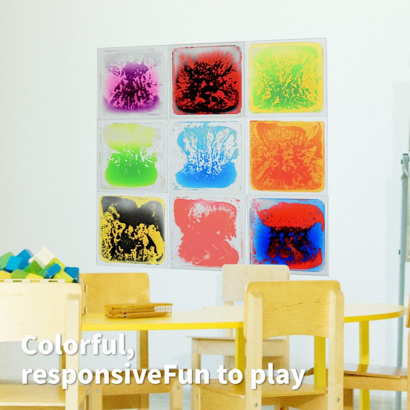 Art3d Liquid Fusion Activity Play Mat for Kids, Pack of 9 Tiles 12" X 12", Transparent Substrate - Image 5