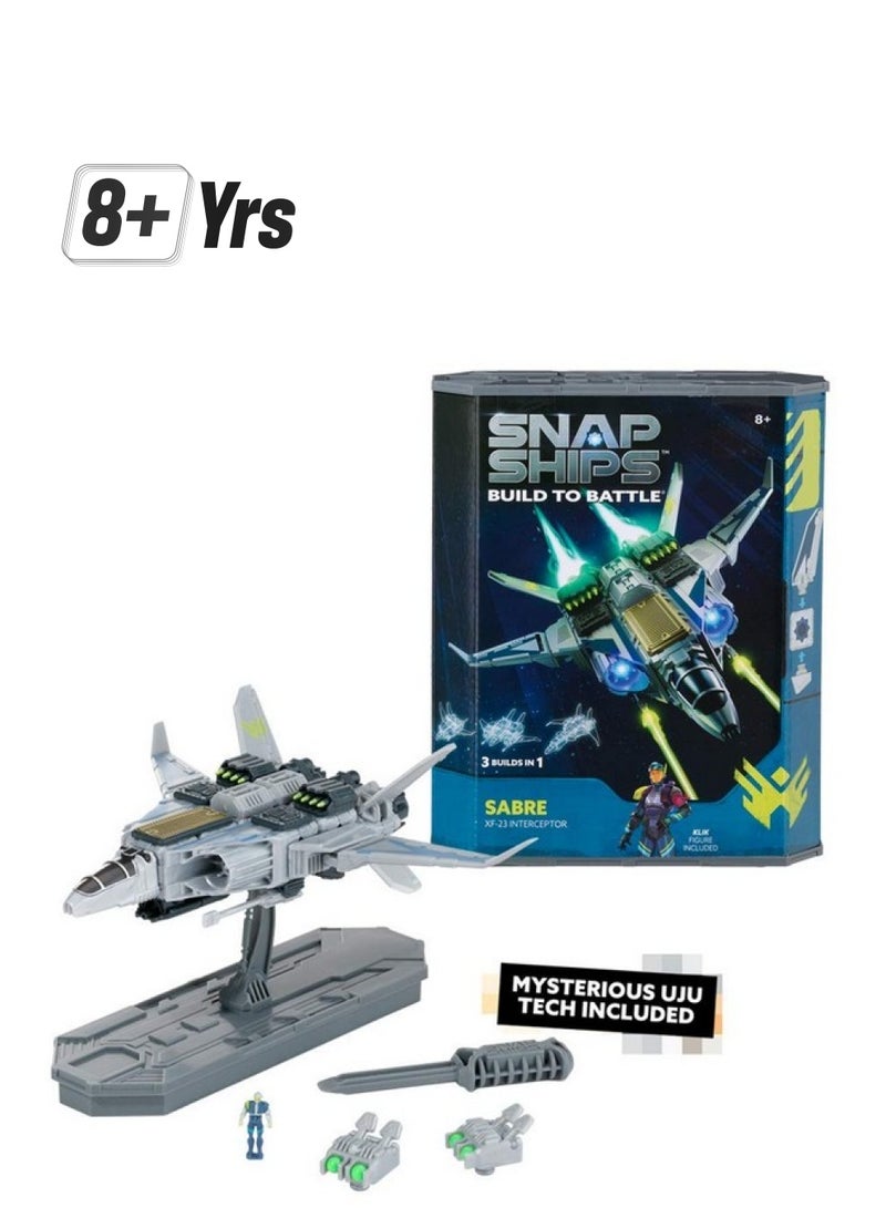 PlayMonster Snap Ships Sabre Xf23 Interceptor Construction Toy For Custom Building And Battle Play Ages 8+ - Image 1