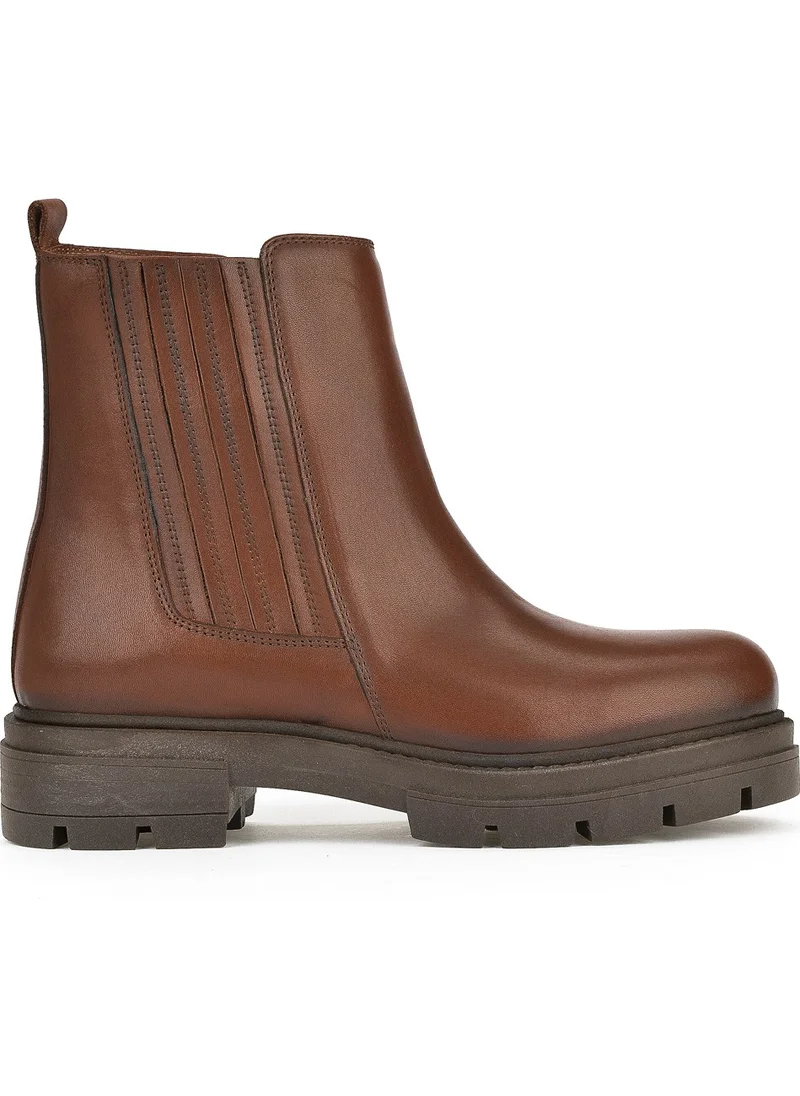 Ziya , Women's Genuine Leather Boots 13319Z66302 Tan