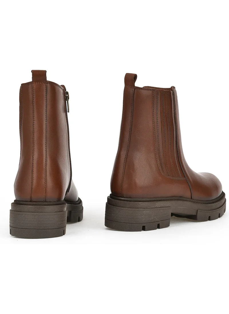 Ziya , Women's Genuine Leather Boots 13319Z66302 Tan