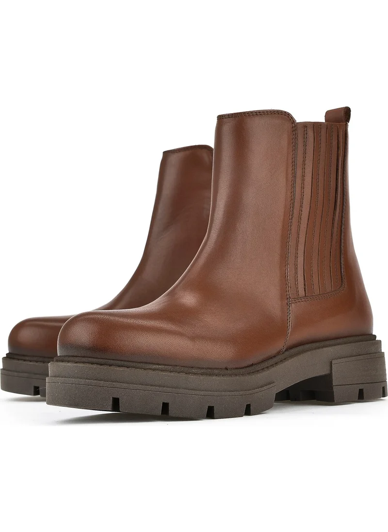Ziya , Women's Genuine Leather Boots 13319Z66302 Tan