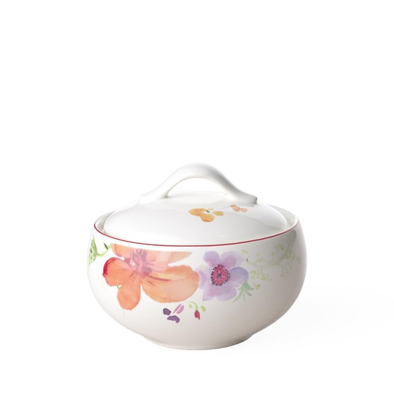 Villeroy & Boch Villeroy  Boch Mariefleur Basic Covered Sugar 1525 oz Premium Porcelain WhiteMulticolored