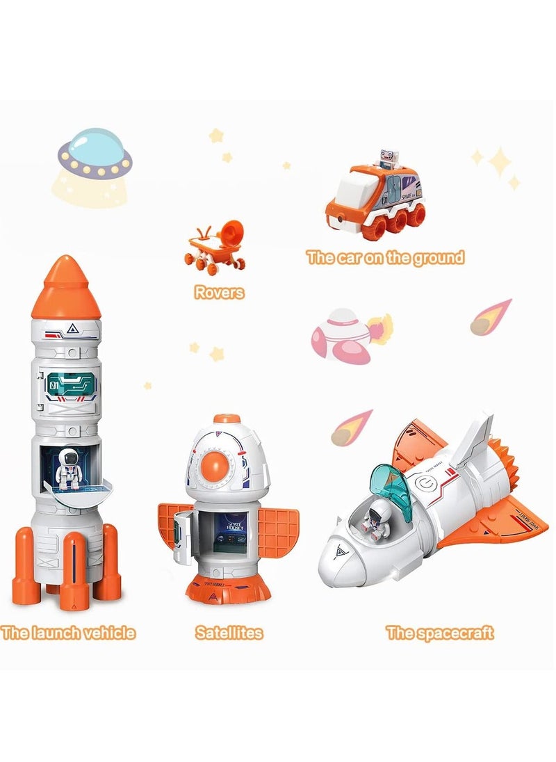 5 in1 Space Toy for Kids Aerospace Model Space Figure Toys with Sound Lights Includes Space Shuttle Astronaut Figures Rover Station - Image 4