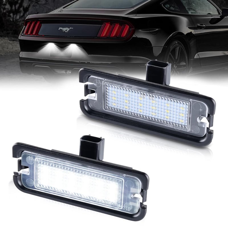 Bestview LED License Plate Lights Assembly for Ford Mustang 20152023 Rear Bumper Tag Lamp Replacement 6000K Bright White2Pack