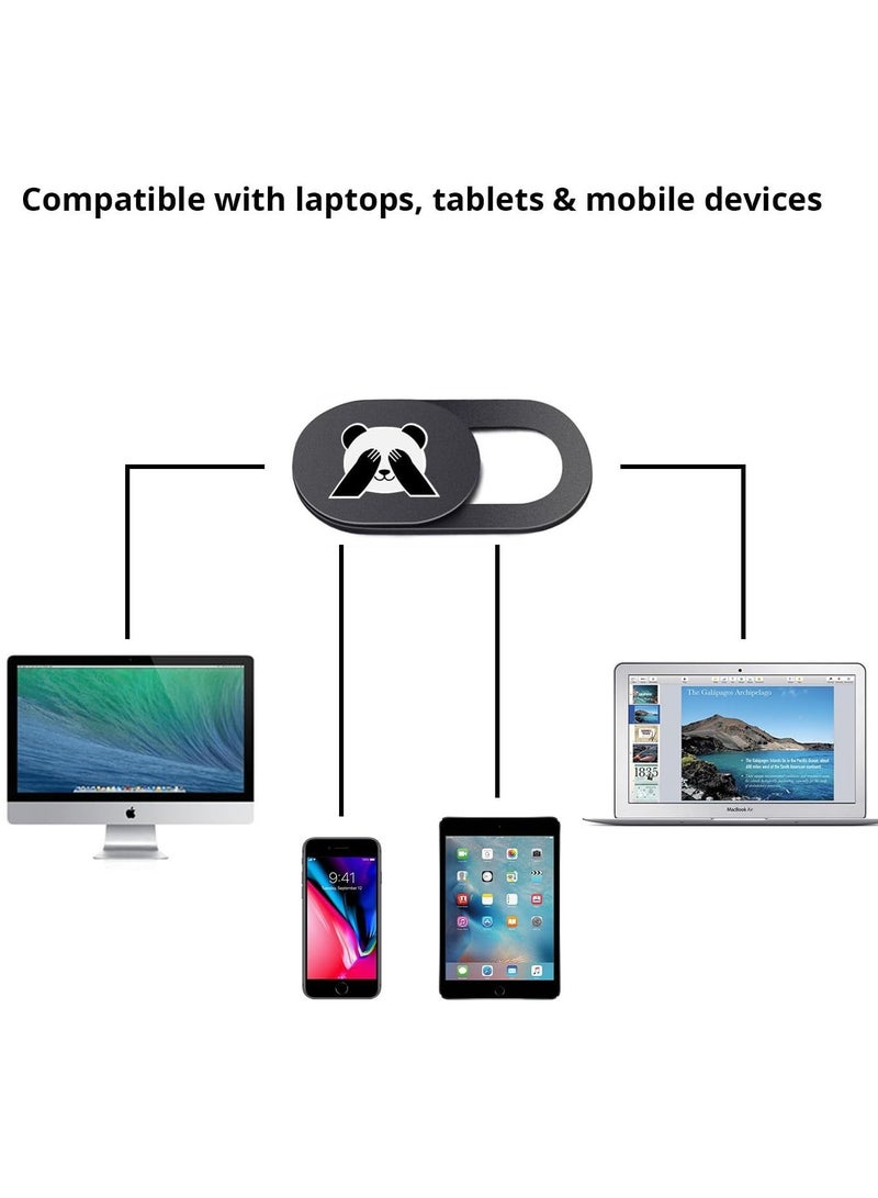 Webcam Cover, Slide for Desktop, Pc, Tablet, Phone, Fits Most ipad, iPhone, MacBook pro, Mac Air, Surface Pro – Ultra Thin 0.7mm Computer Camera Cover - Cute Panda Covers (8 Pack) - Image 5