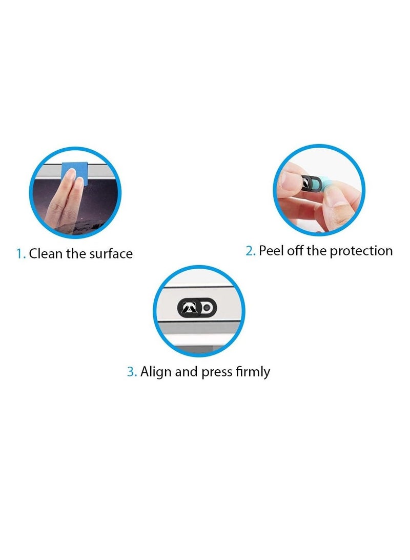 Webcam Cover, Slide for Desktop, Pc, Tablet, Phone, Fits Most ipad, iPhone, MacBook pro, Mac Air, Surface Pro – Ultra Thin 0.7mm Computer Camera Cover - Cute Panda Covers (8 Pack) - Image 4